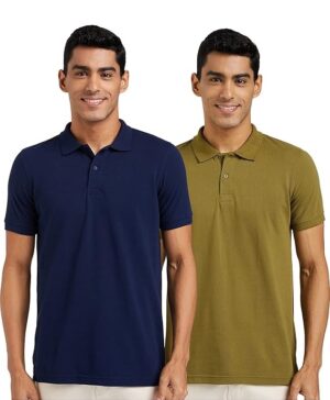 Men's Solid Color Cotton T-Shirt | Premium Casual Wear | Half Sleeve) Pack of 2