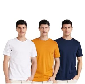 Men's Solid Color Cotton T-Shirt | Premium Casual Wear | Half Sleeve) Pack of 3